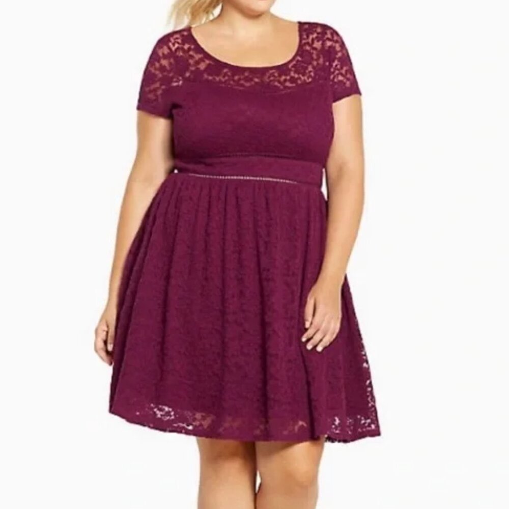 Torrid Lace Scoop Neck Skater Dress